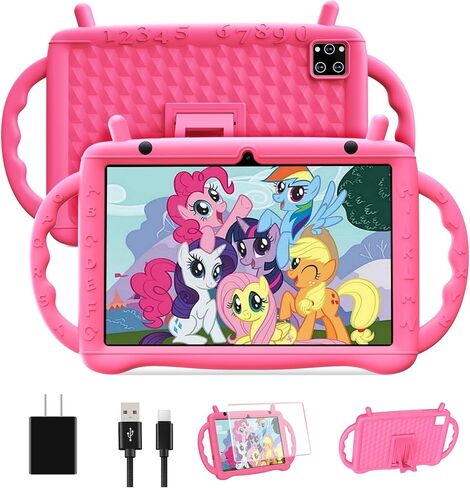 Kids Tablet 10 inch Android 14 Tablet for Kids Octa-Core 10+64GB GMS Certified Learning Tablet with WiFi 6, Bluetooth 5.2, Dual Camera, Parental Control Child Tablet with Drop-Proof Case in Kuwait