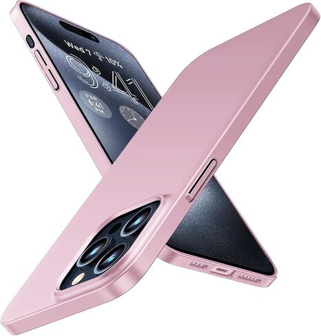 Gxmeuie for iPhone 15 Pro 5G Ultra Thin Case, [Silky Touch][Anti-Fingerprint], 15 Pro Slim Hard PC Matte Back Cover Anti-Scratch Shockproof Protective Cases for iPhone 15 Pro 5G 6.1-inch (Black) in Kuwait