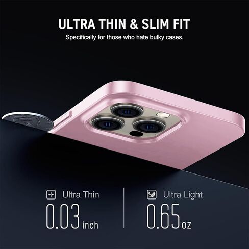 Gxmeuie for iPhone 15 Pro 5G Ultra Thin Case, [Silky Touch][Anti-Fingerprint], 15 Pro Slim Hard PC Matte Back Cover Anti-Scratch Shockproof Protective Cases for iPhone 15 Pro 5G 6.1-inch (Black) in Kuwait