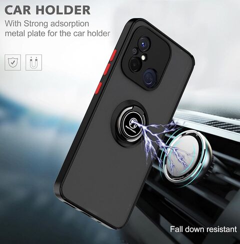 QUIETIP Case Compatible with Honor X5 Plus with Screen Protector,TPU + Hard PC Shockproof Magnetic Ring Car Mount Stand Cover,Blue in Saudi Arabia