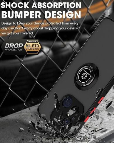 QUIETIP Case Compatible with Honor X5 Plus with Screen Protector,TPU + Hard PC Shockproof Magnetic Ring Car Mount Stand Cover,Blue in Saudi Arabia