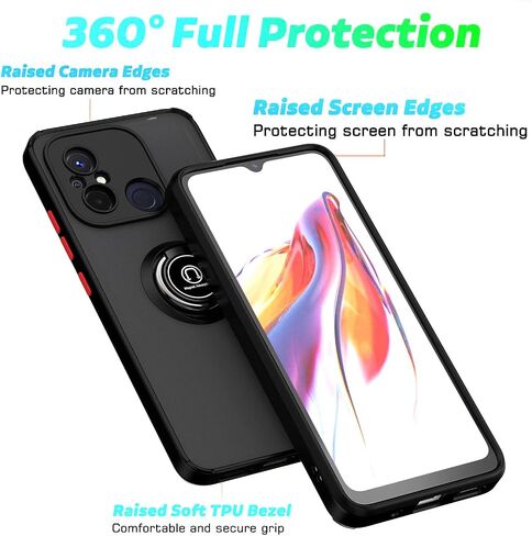QUIETIP Case Compatible with Honor X5 Plus with Screen Protector,TPU + Hard PC Shockproof Magnetic Ring Car Mount Stand Cover,Blue in Saudi Arabia