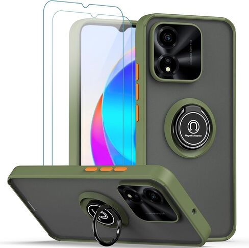 QUIETIP Case Compatible with Honor X5 Plus with Screen Protector,TPU + Hard PC Shockproof Magnetic Ring Car Mount Stand Cover,Blue in Saudi Arabia