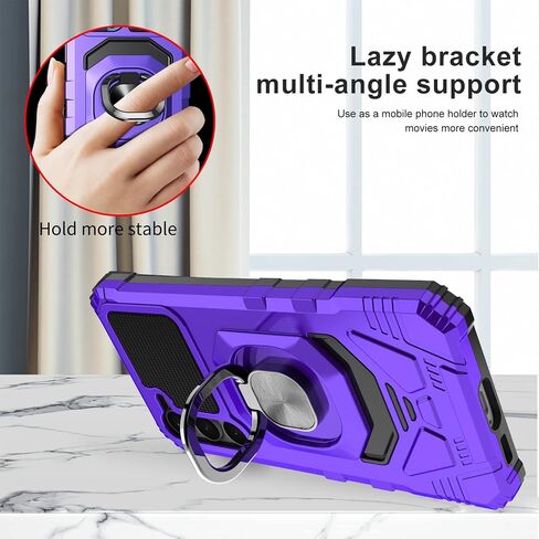 Ailiber for Samsung Galaxy S24 Case with Kickstand, Galaxy S24 5G Case with Screen Protector, for Magnetic Car Mount Stand Holder, Military Grade, Shockproof Cell Phone Cover for Samsung S24 5G-Black in Kuwait