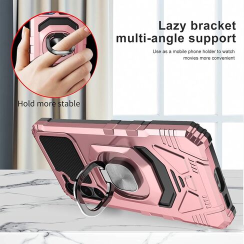 Ailiber for Samsung Galaxy S24 Case with Kickstand, Galaxy S24 5G Case with Screen Protector, for Magnetic Car Mount Stand Holder, Military Grade, Shockproof Cell Phone Cover for Samsung S24 5G-Black in Kuwait