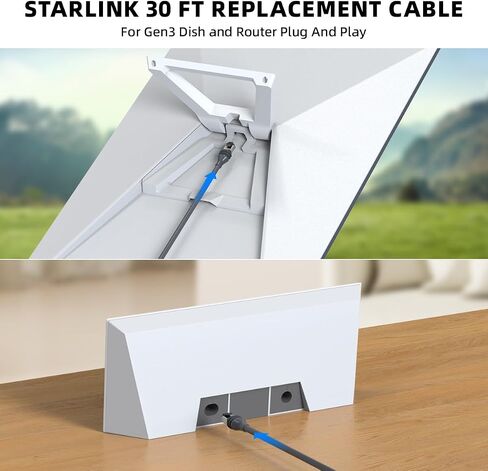 كابل XTAR Starlink Gen 3، كابل Starlink Gen 3 بطول 75 قدم، كابل بديل قياسي V3 مقاوم للماء، كابل Starlink Ethernet Gen 3 (75FT/22.9M) in Kuwait