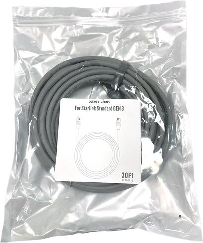 كابل XTAR Starlink Gen 3، كابل Starlink Gen 3 بطول 75 قدم، كابل بديل قياسي V3 مقاوم للماء، كابل Starlink Ethernet Gen 3 (75FT/22.9M) in Kuwait