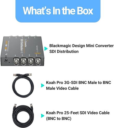 Blackmagic Design Mini Converter SDI Distribution Bundle with 25-Feet SDI Video Cable (BNC to BNC) and 6-Feet SDI Video Cable (BNC to BNC) (3 Items) in Saudi Arabia