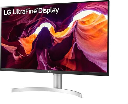 شاشة كمبيوتر LG 27UL550-W مقاس 27 بوصة بدقة 4K UHD (3840 × 2160) فائقة الدقة، IPS، AMD FreeSync، حامل قابل للتعديل للإمالة/الارتفاع/المحور، HDR10، HDMI، منفذ DisplayPort، مثبت أسود، أبيض in Kuwait