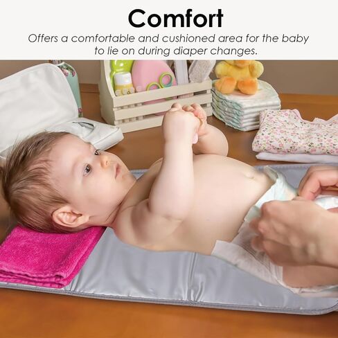 Portable Changing Pad, Portable Diaper Changing Pad for Newborn in 0-12 Months, Waterproof Changing Mat, Foldable Changing Pad Liner That Newborn Essentials Must Haves, Travel Baby Changing Mat in Saudi Arabia