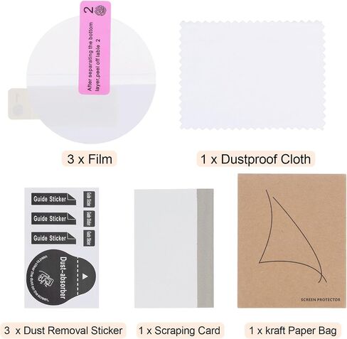 HARFINGTON 3pcs Watch Glass Screen Protectors 22mm HD High Definition Anti-Scratch Waterproof Ultra-Thin TPU Universal Smartwatch Screen Protective Film with Cloth Sticker Scraping Card in Saudi Arabia