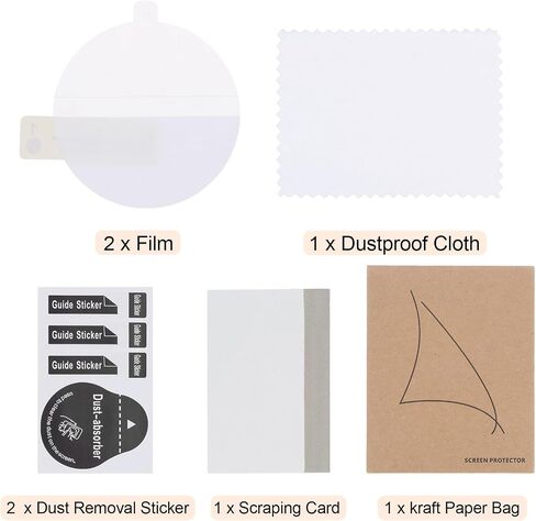 HARFINGTON 2pcs Watch Glass Screen Protectors 42mm HD High Definition Anti-Scratch Waterproof Ultra-Thin TPU Universal Smartwatch Screen Protective Film with Cloth Sticker Scraping Card in Saudi Arabia