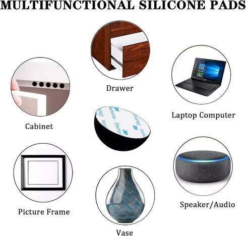 16Pack Silicone Speaker Isolation Pads,Turntable Feet and Subwoofer Isolation Pads,Black Hemisphere Silicone Bumper Non Skid Feet,Audio Equipment Sound Dampening Anti Vibration Silicone Feet(1inch) in Kuwait