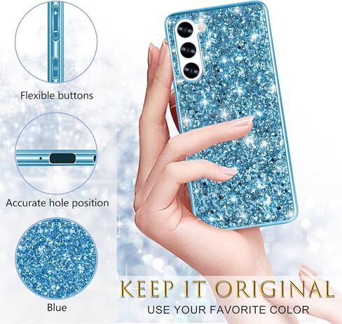 Silicone Case for Samsung Galaxy S24 Plus 5G Case Glitter Sparkle Bling, Hybrid Matte Back Case High Impact Heavy Duty Shockproof Protective Cover Samsung S24 Plus Cute Case for Women 6.7" (Black) in Kuwait