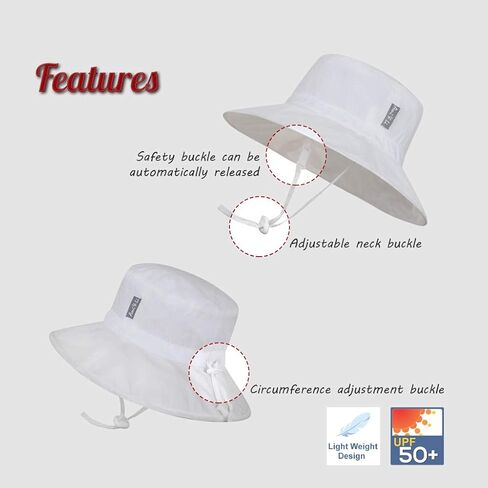Ami&Li tots Baby Sun Hat سوبر خفيفة الوزن سامسونج الطفل قابل للتعديل Sunhat طفل UPF 50 + قبعة دلو واقية من الشمس in Kuwait
