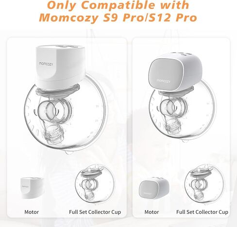 جهاز تجميع الحليب متوافق فقط مع مضخة الثدي Momcozy S9 Pro/S12 Pro بدون استخدام اليدين ويمكن ارتداؤها، وليس لـ S9/S12. ملحقات استبدال مضخة الثدي، عبوة واحدة in Kuwait