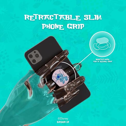 Disney Lilo & Stitch Slim Phone Grip Kickstand Accessory - Super Thin Wireless Charging Compatible| Lilo and Stitch Gifts for Women, Girls, Men and All Fans of Stitch Stuff (Stitch Face) in Saudi Arabia