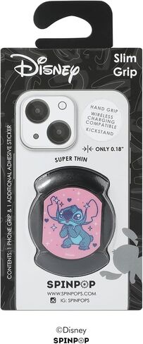 Disney Lilo & Stitch Slim Phone Grip Kickstand Accessory - Super Thin Wireless Charging Compatible| Lilo and Stitch Gifts for Women, Girls, Men and All Fans of Stitch Stuff (Stitch Face) in Saudi Arabia