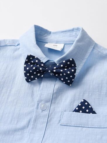 Baby Boys Gentleman Shorts Sets, Infant Shirt+Shorts+Bow Tie+Suspenders,Toddler Outfits Suits in Saudi Arabia