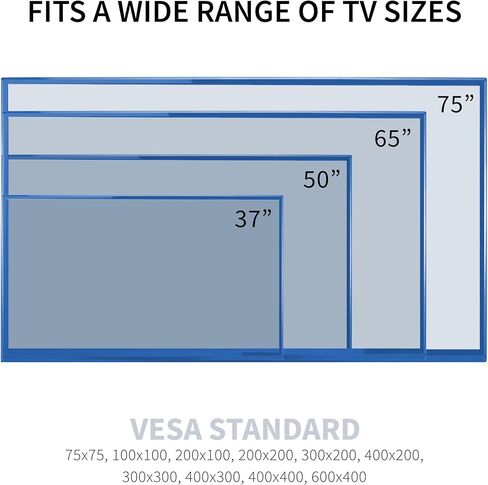 VIVO Height Adjustable TV Floor Stand, 37 to 75 inch Plasma LED LCD Screen Display Mount, Accessory Shelf, Max VESA 600x400mm, Black, STAND-TV75E in Saudi Arabia