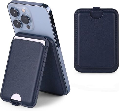 Magnetic Wallet Card Holder Compatible with MagSafe,iPhone Wallet with Adjustable Stand for iPhone 15/14/13/12 Series,Not for iPhone 13/12 Mini,3 Card Holder, Vegan Leather (Black) in Saudi Arabia