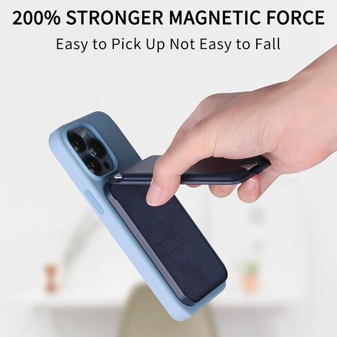 Magnetic Wallet Card Holder Compatible with MagSafe,iPhone Wallet with Adjustable Stand for iPhone 15/14/13/12 Series,Not for iPhone 13/12 Mini,3 Card Holder, Vegan Leather (Black) in Saudi Arabia