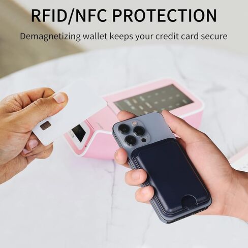Magnetic Wallet Card Holder Compatible with MagSafe,iPhone Wallet with Adjustable Stand for iPhone 15/14/13/12 Series,Not for iPhone 13/12 Mini,3 Card Holder, Vegan Leather (Black) in Saudi Arabia