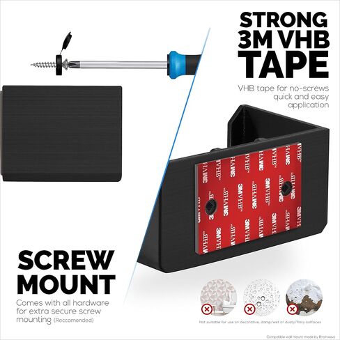 Screwless Wall Mount for Netgear Nighthawk MK62 Router, Strong VHB Adhesive, Easy to Install Holder, Reduce Interference & Increase Range, Stick On & Screw-in Mounting by Brainwavz in Saudi Arabia
