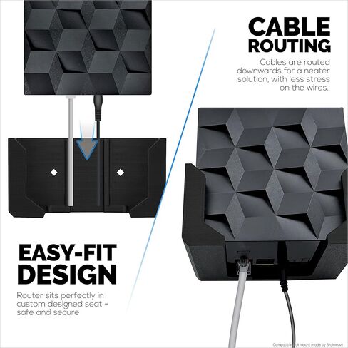 Screwless Wall Mount for Netgear Nighthawk MK62 Router, Strong VHB Adhesive, Easy to Install Holder, Reduce Interference & Increase Range, Stick On & Screw-in Mounting by Brainwavz in Saudi Arabia