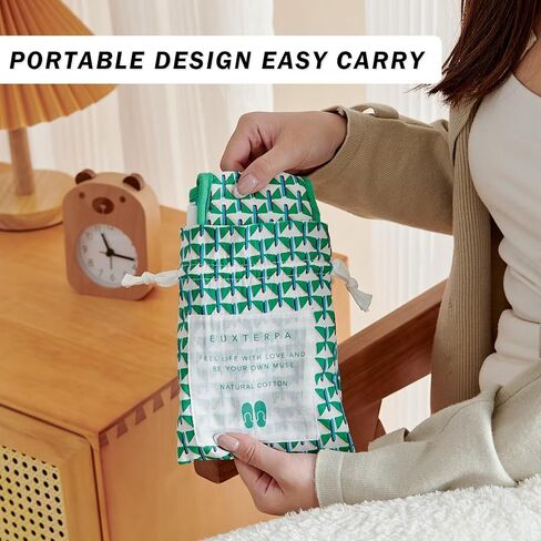 EUXTERPA Women Travel Slippers, Adjustable Ladies Slipper, Lightweight Easy Carry Foldable Travel Slippers with Storage Bag in Saudi Arabia