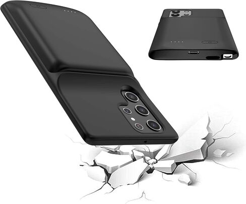 Battery Case for Samsung Galaxy S23 Ultra, 4800mAh Ultra Powerful Rechargeable Charging Case, Protective Extended Backup Battery Charger Cases Cover for Samsung Galaxy s23 Ultra 2023 Black in Saudi Arabia