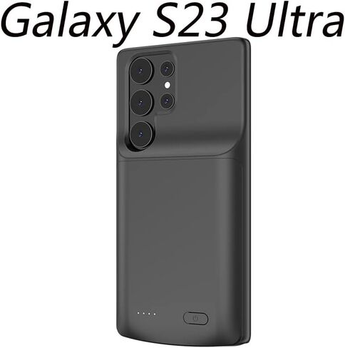 Battery Case for Samsung Galaxy S23 Ultra, 4800mAh Ultra Powerful Rechargeable Charging Case, Protective Extended Backup Battery Charger Cases Cover for Samsung Galaxy s23 Ultra 2023 Black in Saudi Arabia