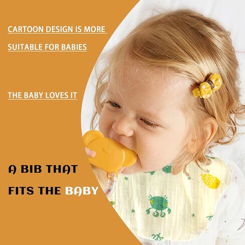 Muslin Baby Drooling Bibs Unisex Soft & Absorbent Multi-Layer Baby Bibs for Drooling and Teething Boys Girls in Saudi Arabia