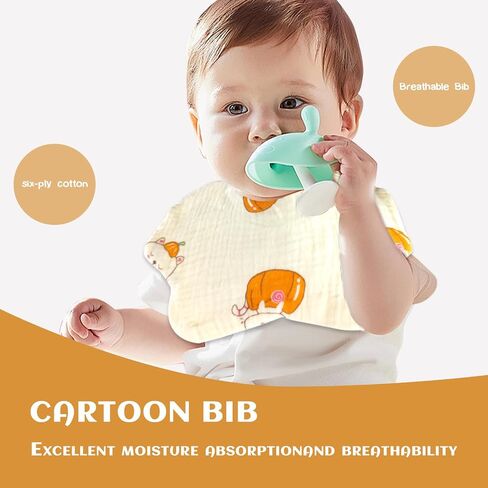 Muslin Baby Drooling Bibs Unisex Soft & Absorbent Multi-Layer Baby Bibs for Drooling and Teething Boys Girls in Saudi Arabia