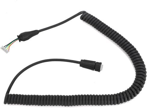 motoparty for Garmin VHF 200 Radio Microphone Mic Cord Cable Coiled Connector Cable (Black) in Saudi Arabia
