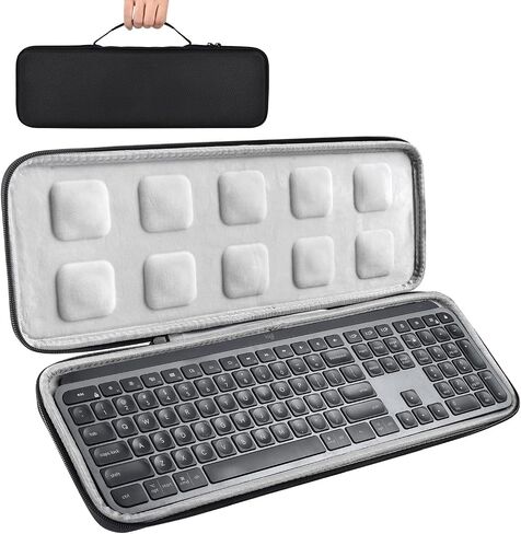 Hard Travel Carrying Case for Logitech MX Keys S/MX Keys Advanced Wireless Illuminated Keyboard Case Protector, Logitech MX Keys Keyboard Sleeve Bag, Black (Case Only) in Saudi Arabia