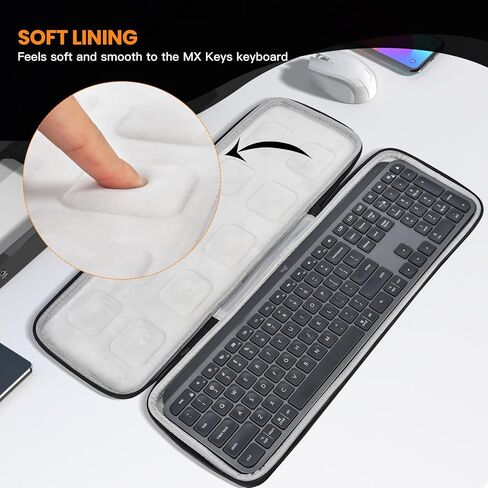 Hard Travel Carrying Case for Logitech MX Keys S/MX Keys Advanced Wireless Illuminated Keyboard Case Protector, Logitech MX Keys Keyboard Sleeve Bag, Black (Case Only) in Saudi Arabia