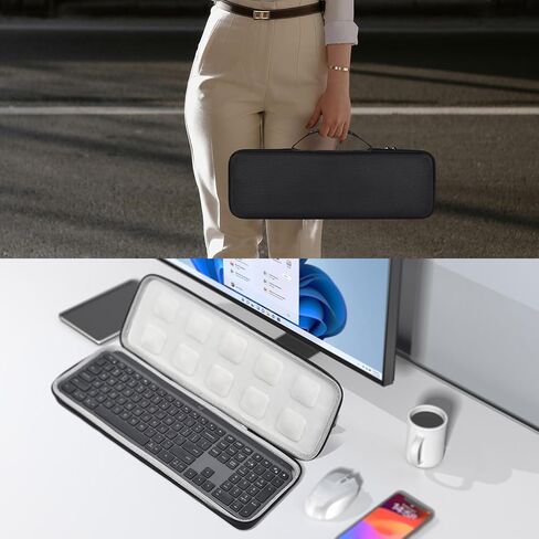 Hard Travel Carrying Case for Logitech MX Keys S/MX Keys Advanced Wireless Illuminated Keyboard Case Protector, Logitech MX Keys Keyboard Sleeve Bag, Black (Case Only) in Saudi Arabia