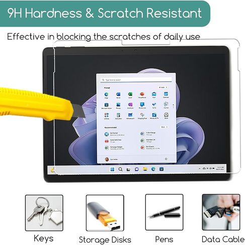KEANBOLL 2-Pack Tempered Glass Screen Protector for 2024 Microsoft Surface Pro 11 / Surface Pro 10 / Surface Pro 9 (13 inch), Case Friendly, Bubble Free, Ultra HD in Saudi Arabia