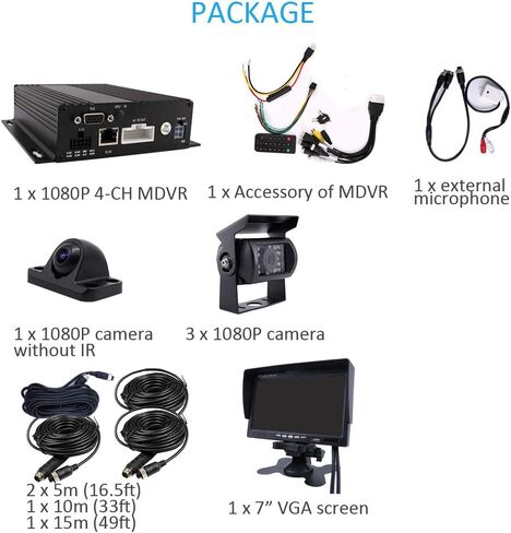 JOINLGO (1TB SSD Included) 4CH GPS Wifi Lan1080P Vehicle Truck DVR Black Box Video Recorder Kit Live View on Phone/Web with 4pcs Waterproof IR Metal Car Camera Motion Detection for Fleet/RV/Bus in Saudi Arabia