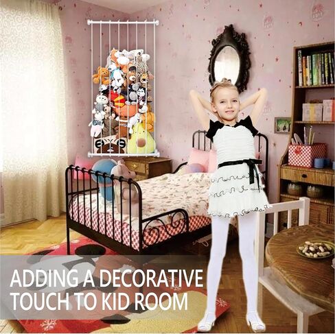 Corner Plush Toy Storage Shelf,Corner Stuffed Animal Zoo, Adjustable Height Plush Toy Rack, Suitable for Nursery Game Room Bedroom in Kuwait