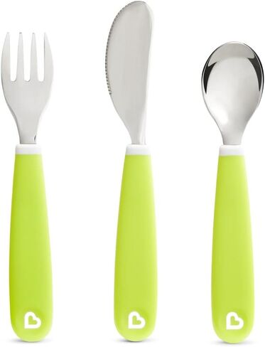 Munchkin Raise Toddler Fork & Spoon Set, Green in Saudi Arabia