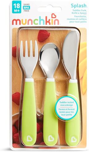 Munchkin Raise Toddler Fork & Spoon Set, Green in Saudi Arabia