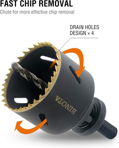 BINOTA M42 Bi-Metal Hole Saw, 60mm-2-3/8 Inches, for Metal, Wood, Plywood, PVC, Gypsum, Composite, Stainless Steel Plate in Saudi Arabia