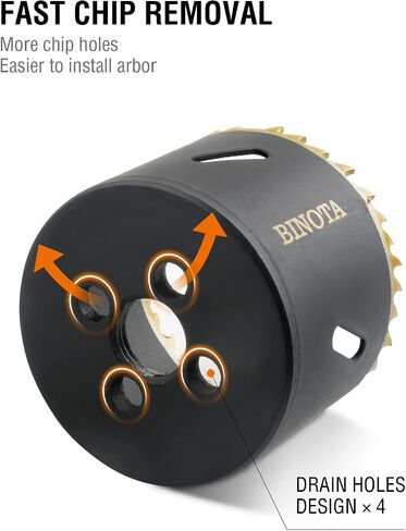 BINOTA M42 Bi-Metal Hole Saw, 60mm-2-3/8 Inches, for Metal, Wood, Plywood, PVC, Gypsum, Composite, Stainless Steel Plate in Saudi Arabia