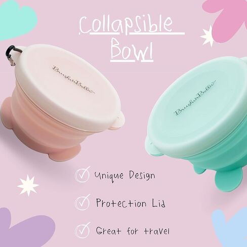 Baby Feeding Set - Collapsible Feeding Supplies for Travel - Food Grade Silicone Suction Baby Bowl, Baby Plate, Baby Bib, Baby Spoons First Stage - Cute Baby Eating Supplies Toddler Gift in Saudi Arabia