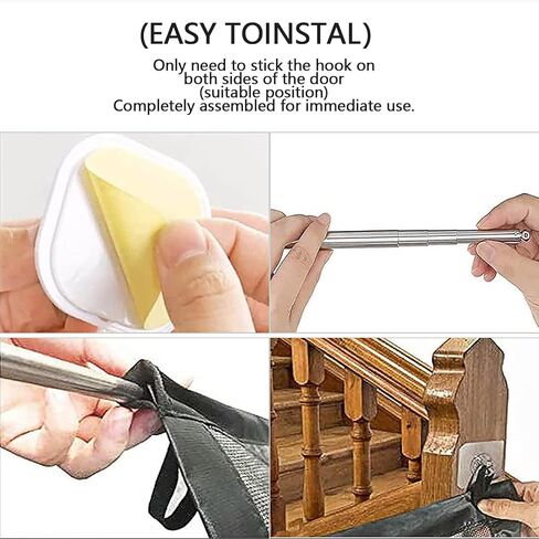 2Pcs Portable Pet Mesh Gate 43"x 28" Mesh Dog Gate Pet Gates for The House,No Drilling for Stairs/Doorways/Hallways (Black) in Kuwait