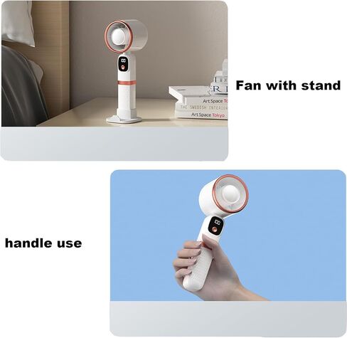 Portable Fan with LED Dispaly High Speed Rechargeable Personal Fan 5 Speed with 3000mah Hand Fan with Power Function for Travel/Outdoor/Women/Kid in Saudi Arabia