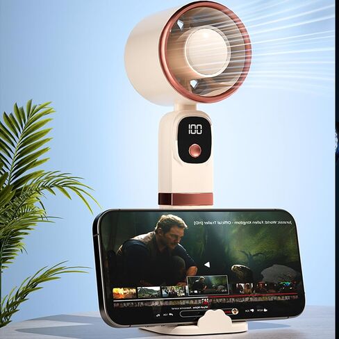 Portable Fan with LED Dispaly High Speed Rechargeable Personal Fan 5 Speed with 3000mah Hand Fan with Power Function for Travel/Outdoor/Women/Kid in Saudi Arabia