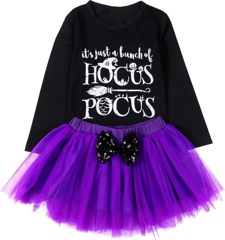 2Pcs Halloween Toddler Baby Girl Smile Pumpkin Tops+Tutu Tulle Skirt Outfits Long Sleeve Clothes in Saudi Arabia